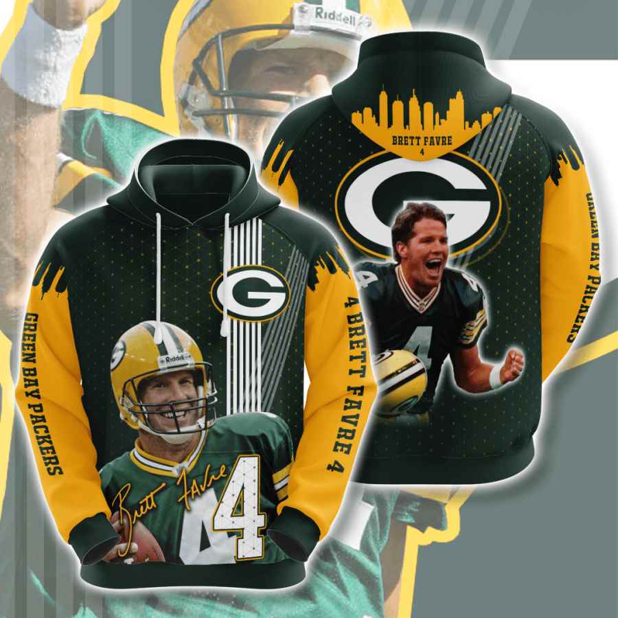 Sports American Football Nfl Green Bay Packers Brett Favre Usa 1039 3d Hoodie