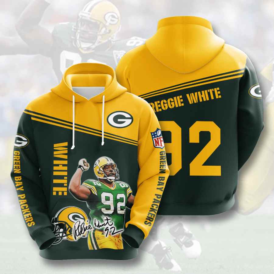 Sports American Football Nfl Green Bay Packers Reggie White Usa 756 3d Hoodie