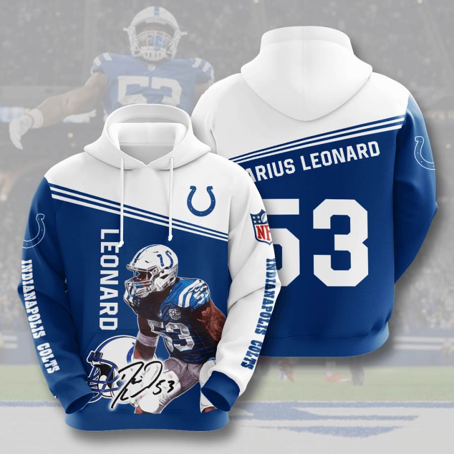 Sports American Football Nfl Indianapolis Colts Darius Leonard Usa 764 3d Hoodie