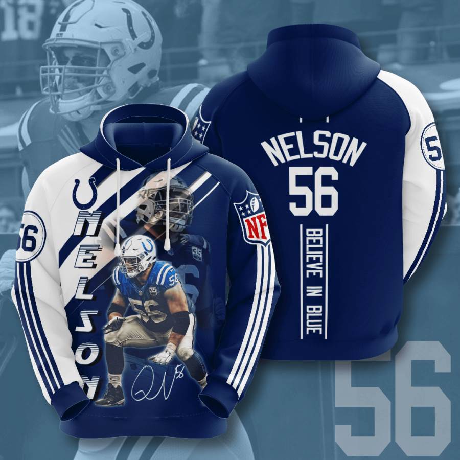 Sports American Football Nfl Indianapolis Colts Quenton Nelson Usa 1058 3d Hoodie