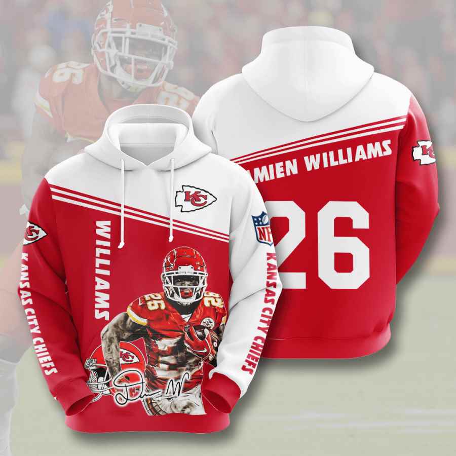 Sports American Football Nfl Kansas City Chiefs Damien Williams Usa 777 3d Hoodie