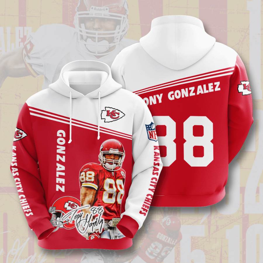 Sports American Football Nfl Kansas City Chiefs Tony Gonzalez Usa 780 3d Hoodie