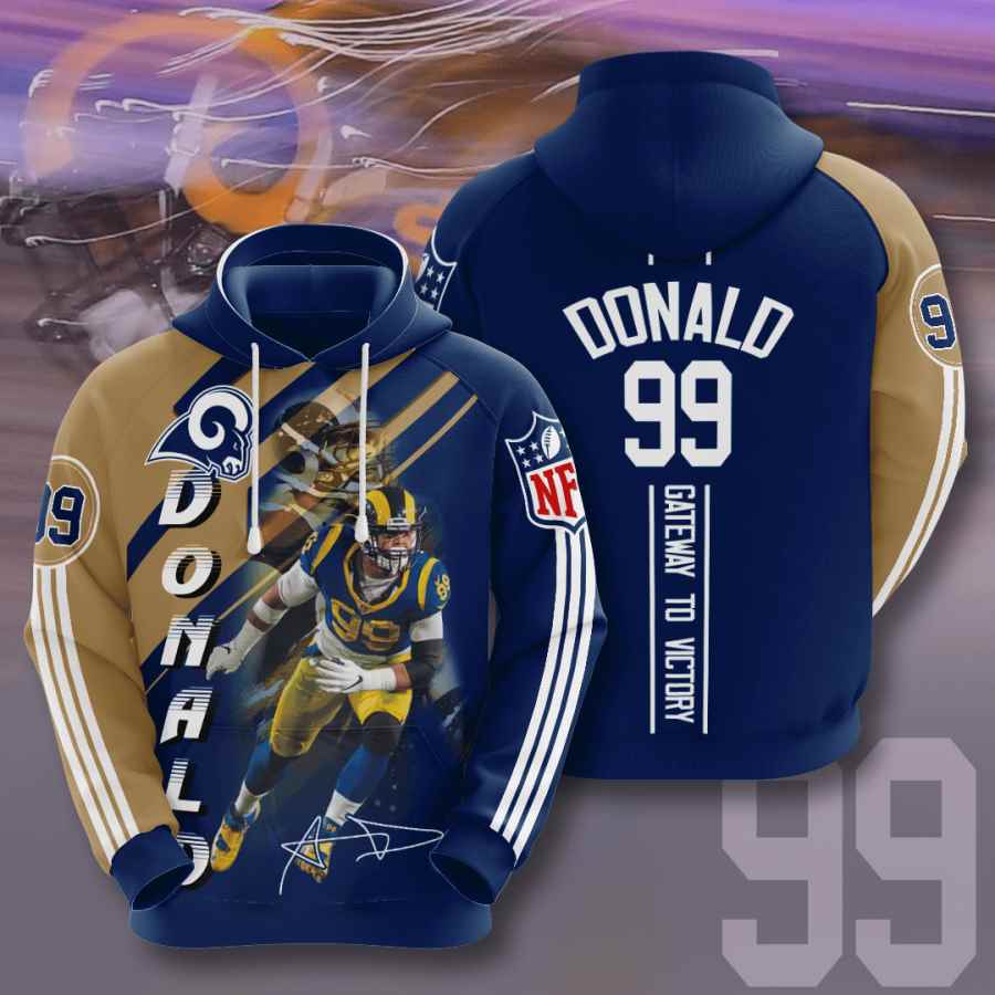 Sports American Football Nfl Los Angeles Rams Aaron Donald Usa 1105 3d Hoodie