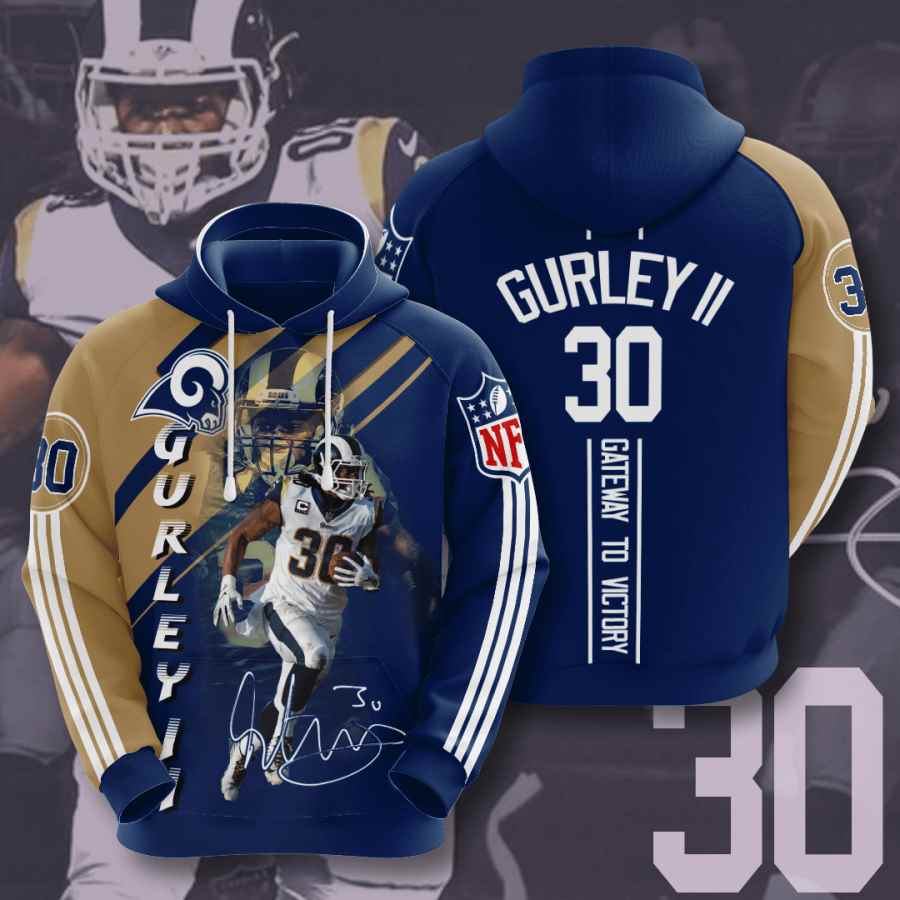 Sports American Football Nfl Los Angeles Rams Todd Gurley Ii Usa 1109 3d Hoodie