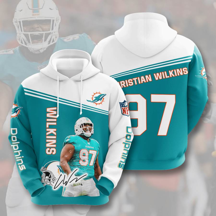 Sports American Football Nfl Miami Dolphins Christian Wilkins Usa 808 3d Hoodie