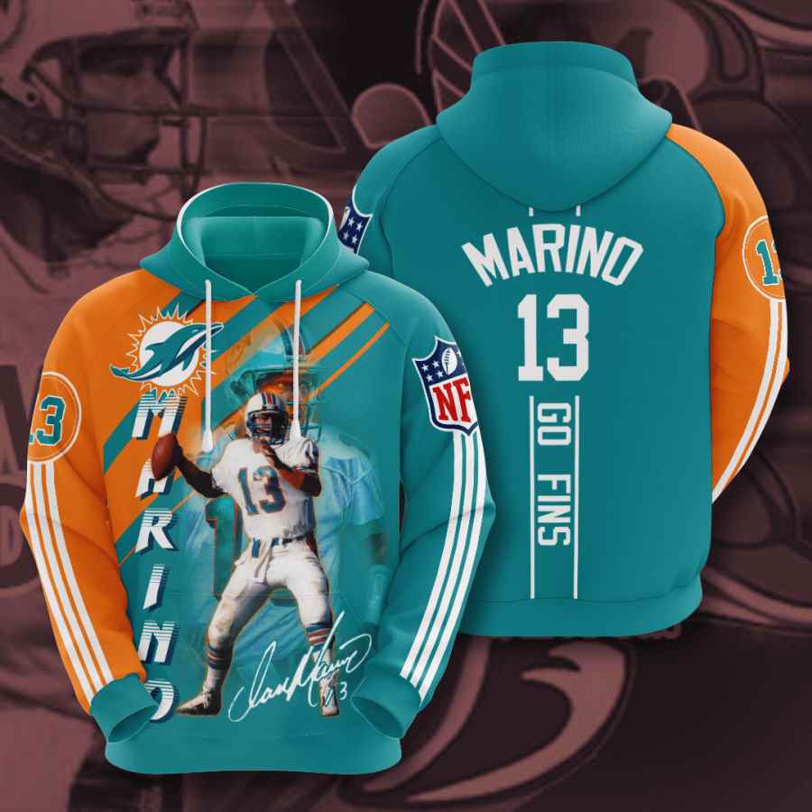 Sports American Football Nfl Miami Dolphins Dan Marino Usa 1114 3d Hoodie