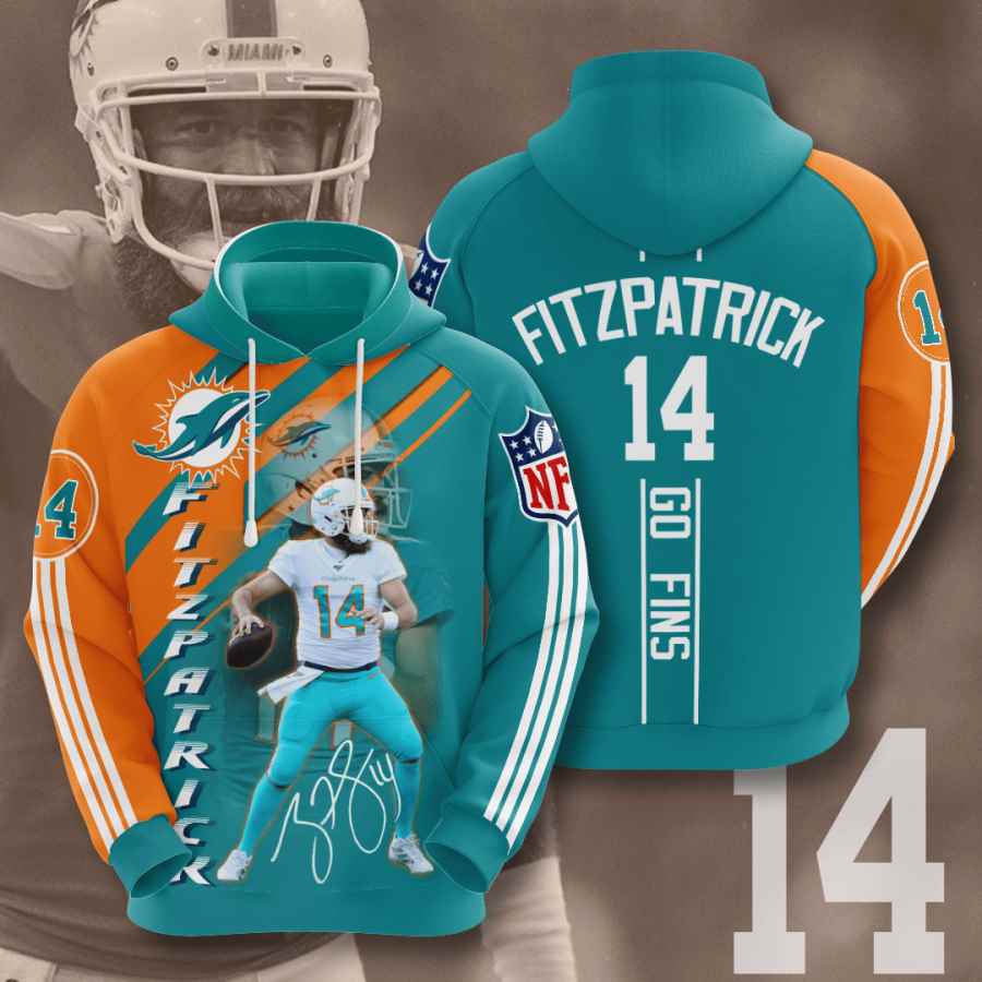 Sports American Football Nfl Miami Dolphins Ryan Fitzpatrick Usa 1116 3d Hoodie