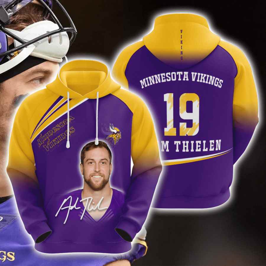 Sports American Football Nfl Minnesota Vikings Adam Thielen Usa 1259 3d Hoodie