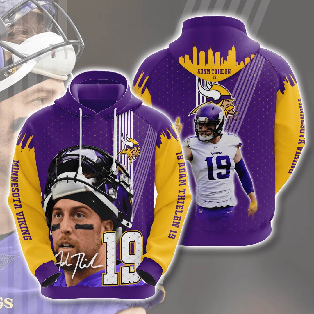 Sports American Football Nfl Minnesota Vikings Adam Thielen Usa 1260 3d Hoodie