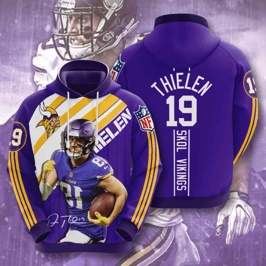 Sports American Football Nfl Minnesota Vikings Adam Thielen Usa 928 3d Hoodie