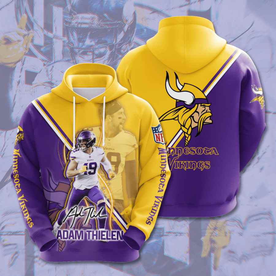 Sports American Football Nfl Minnesota Vikings Adam Thielen Usa 1126 3d Hoodie