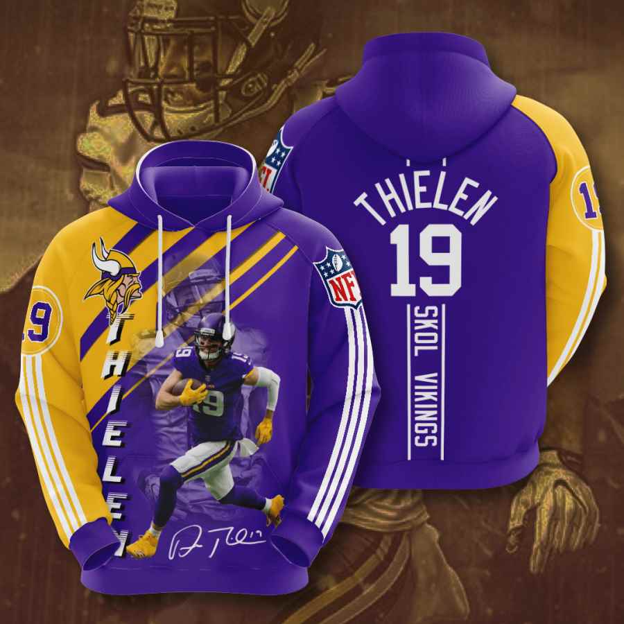 Sports American Football Nfl Minnesota Vikings Adam Thielen Usa 1125 3d Hoodie