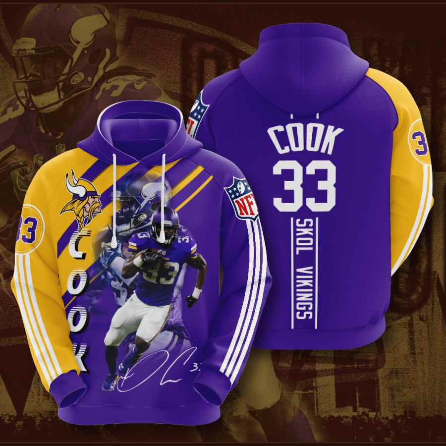 Sports American Football Nfl Minnesota Vikings Dalvin Cook Usa 1127 3d Hoodie