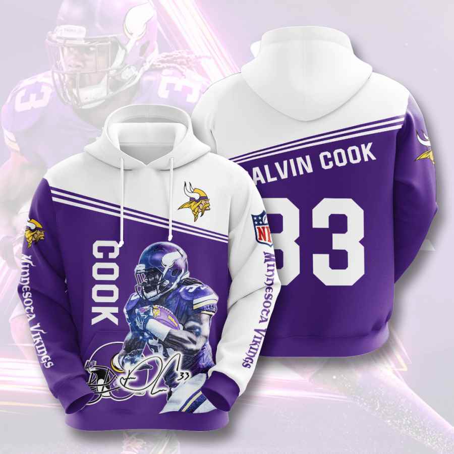 Sports American Football Nfl Minnesota Vikings Dalvin Cook Usa 824 3d Hoodie