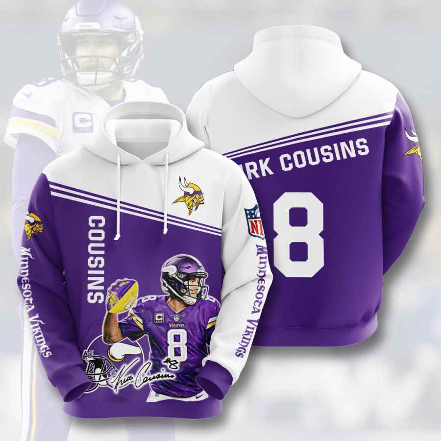 Sports American Football Nfl Minnesota Vikings Kirk Cousins Usa 828 3d Hoodie