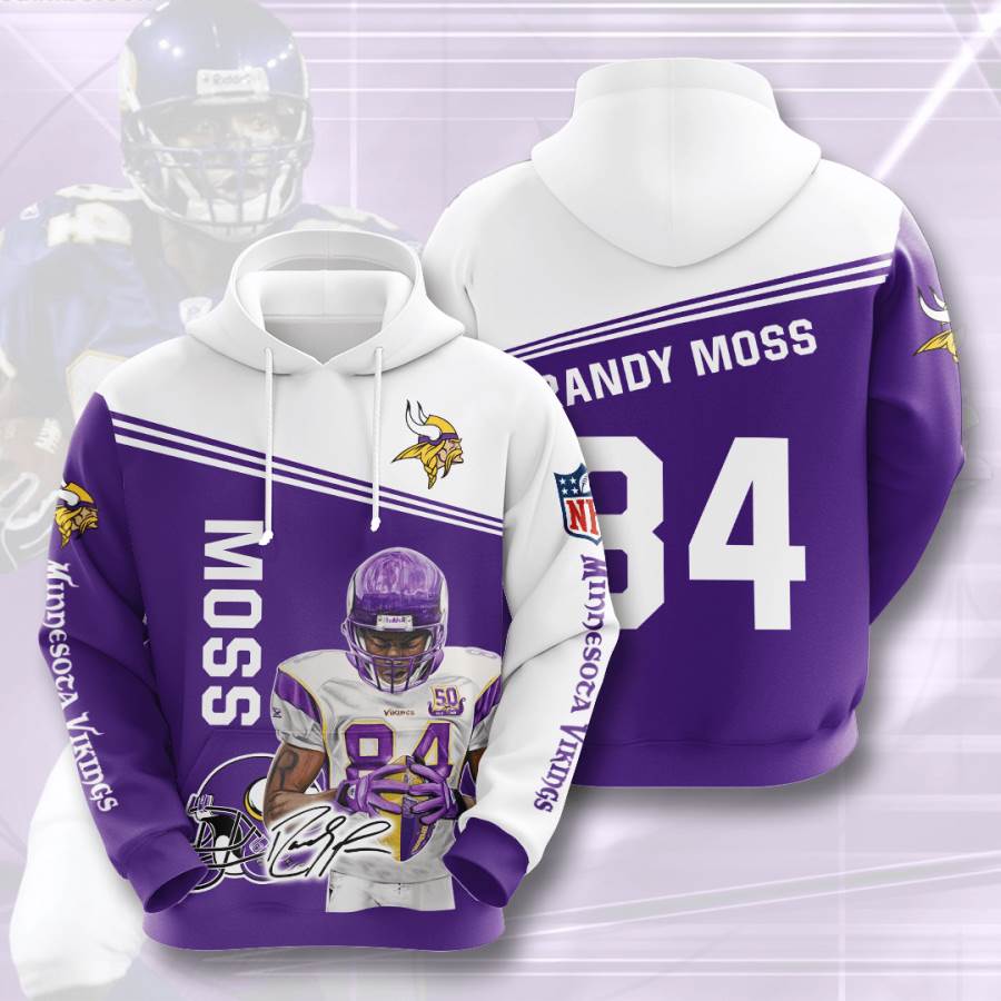 Sports American Football Nfl Minnesota Vikings Randy Moss Usa 830 3d Hoodie