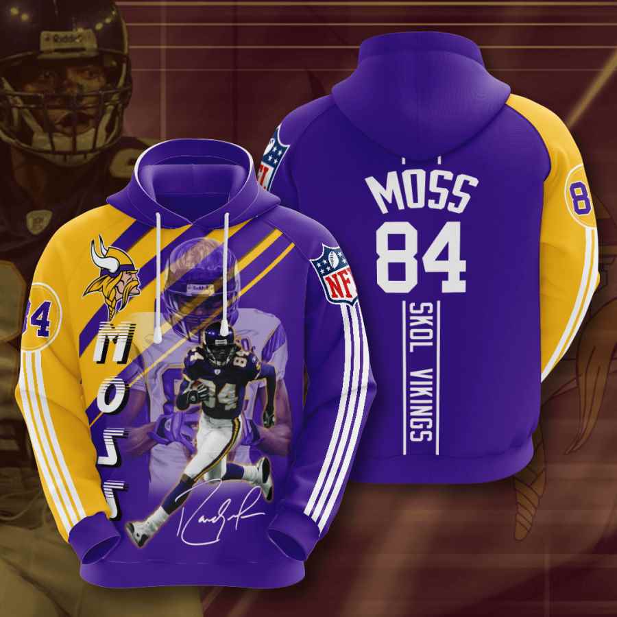 Sports American Football Nfl Minnesota Vikings Randy Moss Usa 1130 3d Hoodie