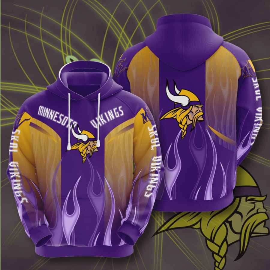 Sports American Football Nfl Minnesota Vikings Usa 1413 3d Hoodie