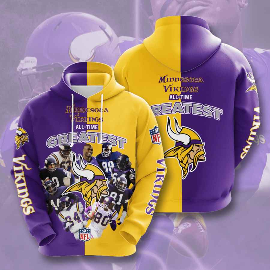 Sports American Football Nfl Minnesota Vikings Usa 1414 3d Hoodie