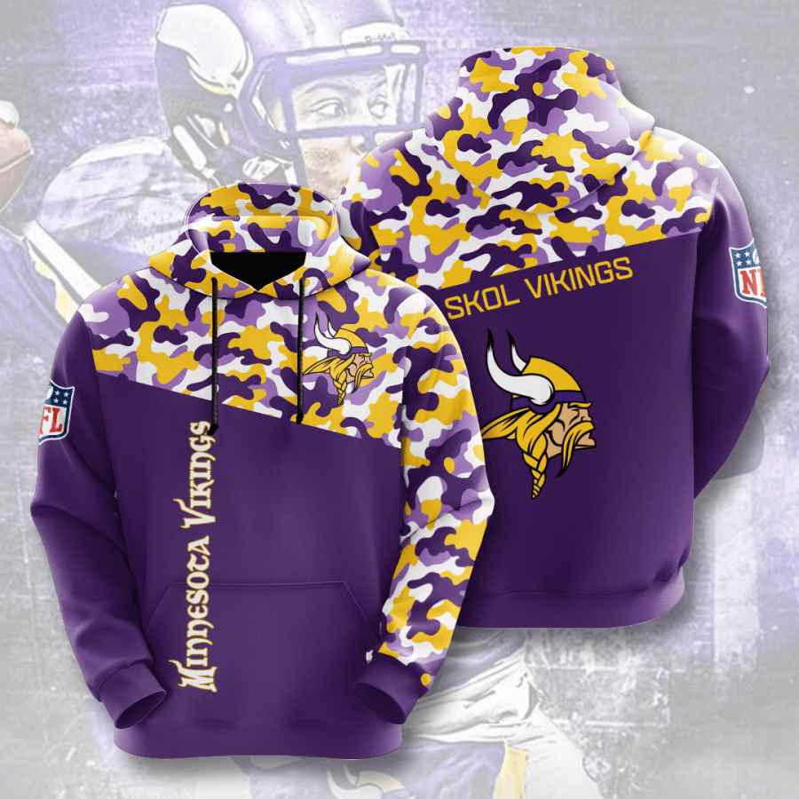 Sports American Football Nfl Minnesota Vikings Usa 215 3d Hoodie