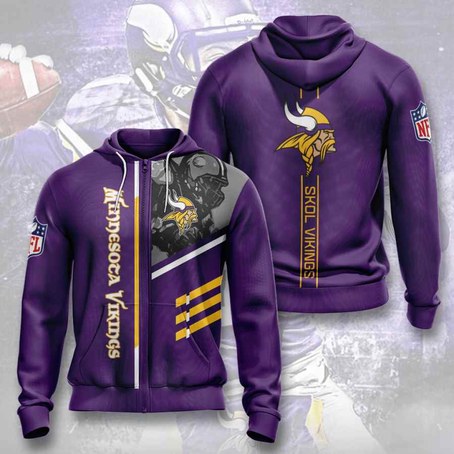 Sports American Football Nfl Minnesota Vikings Usa 221 3d Hoodie