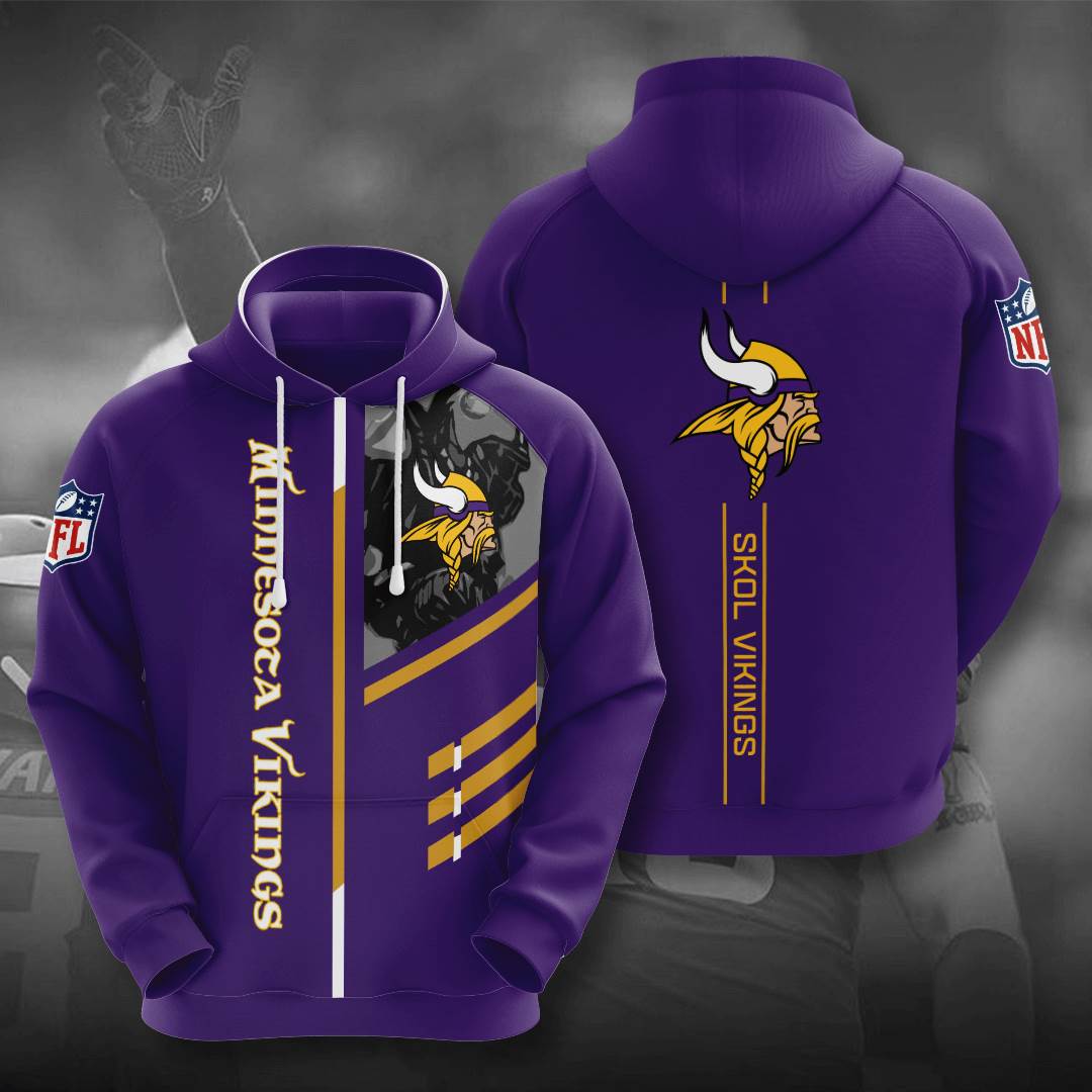 Sports American Football Nfl Minnesota Vikings Usa 46 3d Hoodie