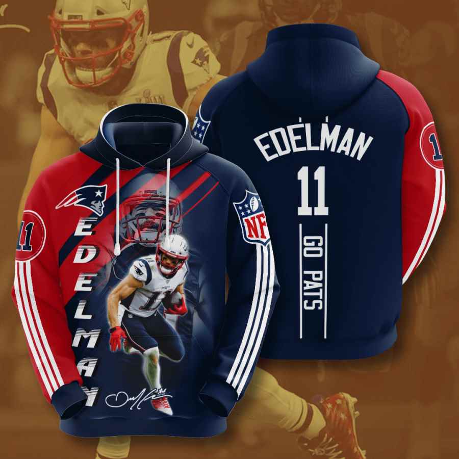 Sports American Football Nfl New England Patriots Julian Edelman Usa 1132 3d Hoodie