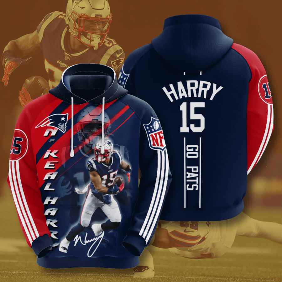 Sports American Football Nfl New England Patriots Nkeal Harry Usa 1133 3d Hoodie