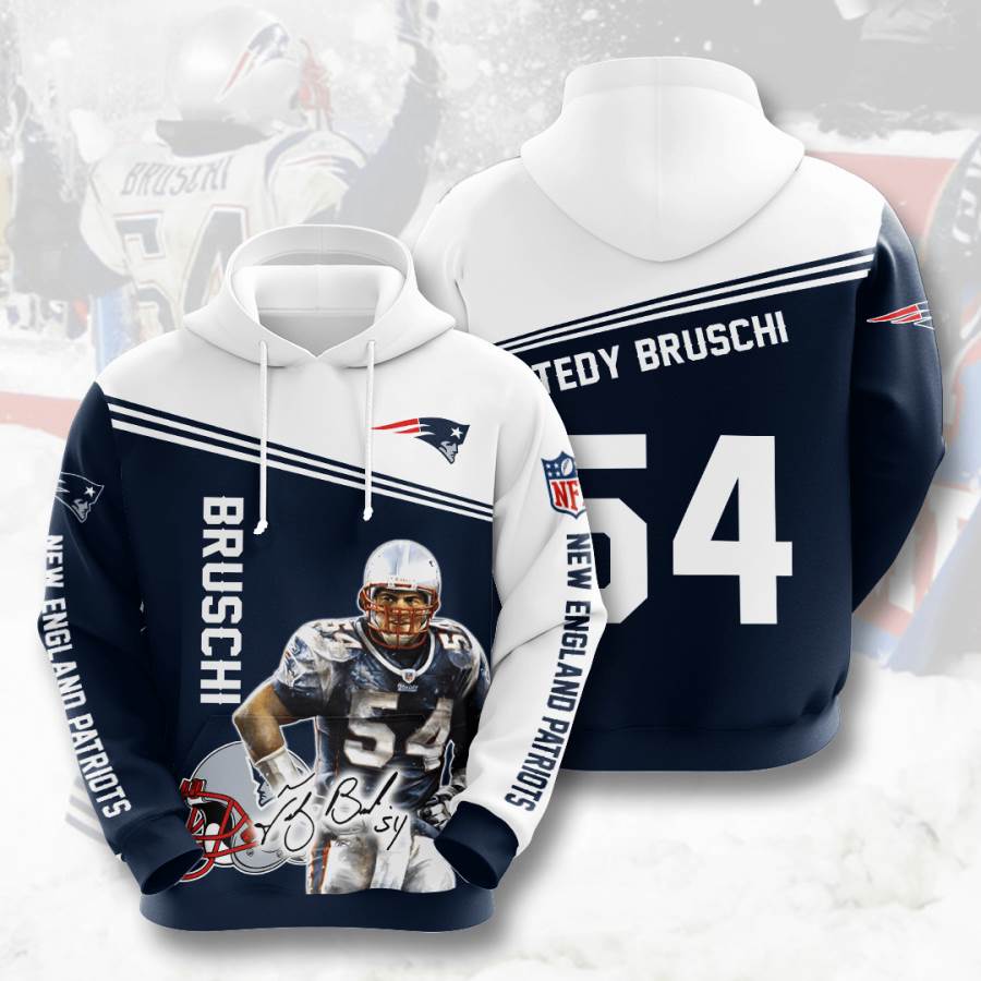 Sports American Football Nfl New England Patriots Tedy Bruschi Usa 835 3d Hoodie