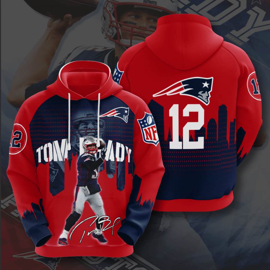 Sports American Football Nfl New England Patriots Tom Brady Usa 1247 3d Hoodie