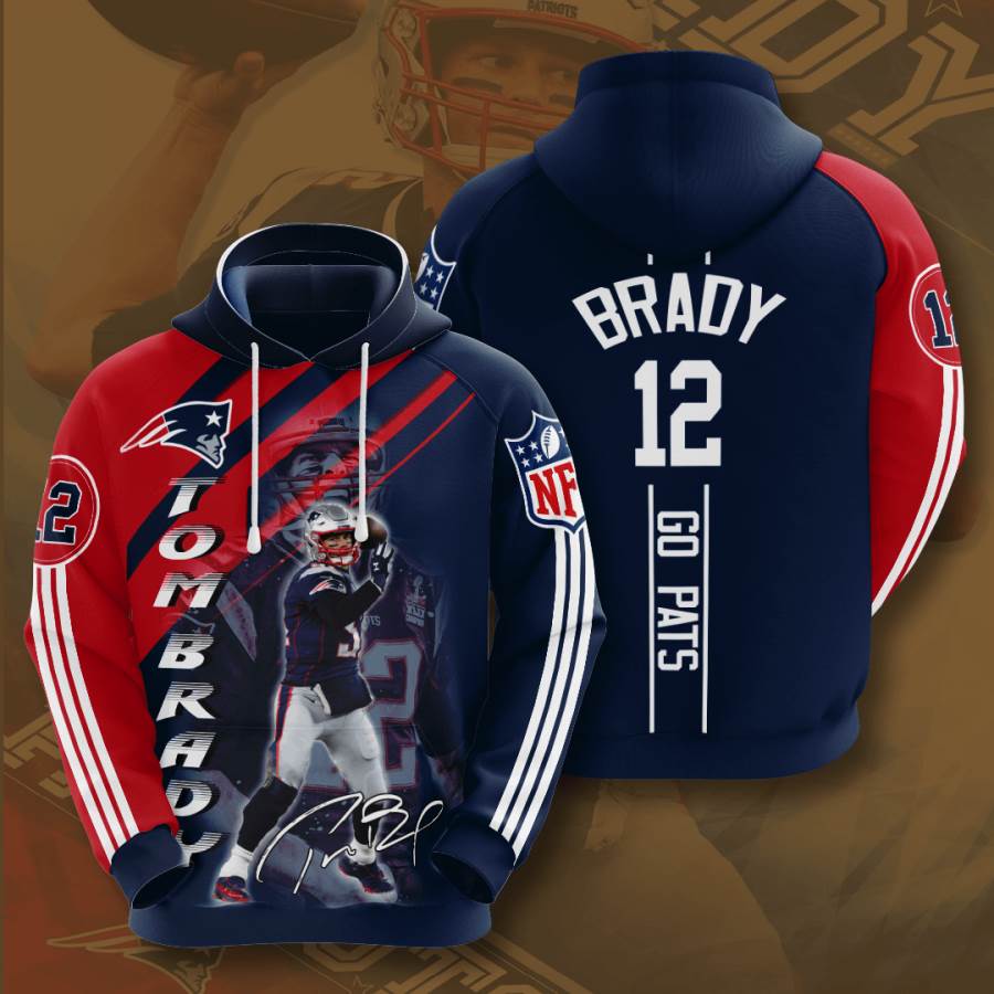 Sports American Football Nfl New England Patriots Tom Brady Usa 1246 3d Hoodie