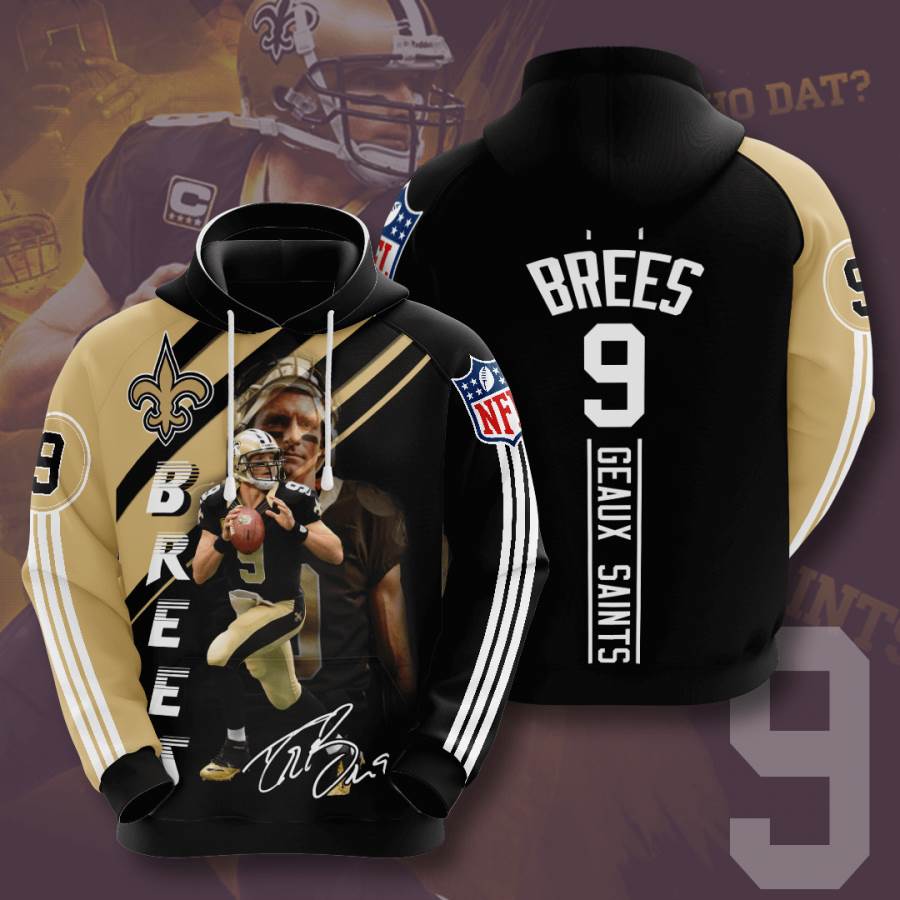 Sports American Football Nfl New Orleans Saints Drew Brees Usa 1146 3d Hoodie