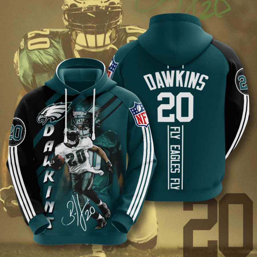 Sports American Football Nfl Philadelphia Eagles Brian Dawkins Usa 1190 3d Hoodie