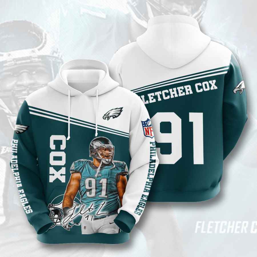 Sports American Football Nfl Philadelphia Eagles Fletcher Cox Usa 882 3d Hoodie