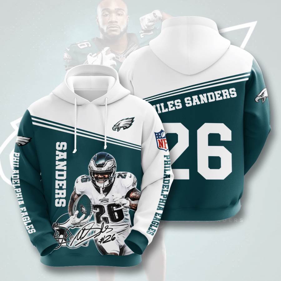 Sports American Football Nfl Philadelphia Eagles Miles Sanders Usa 884 3d Hoodie