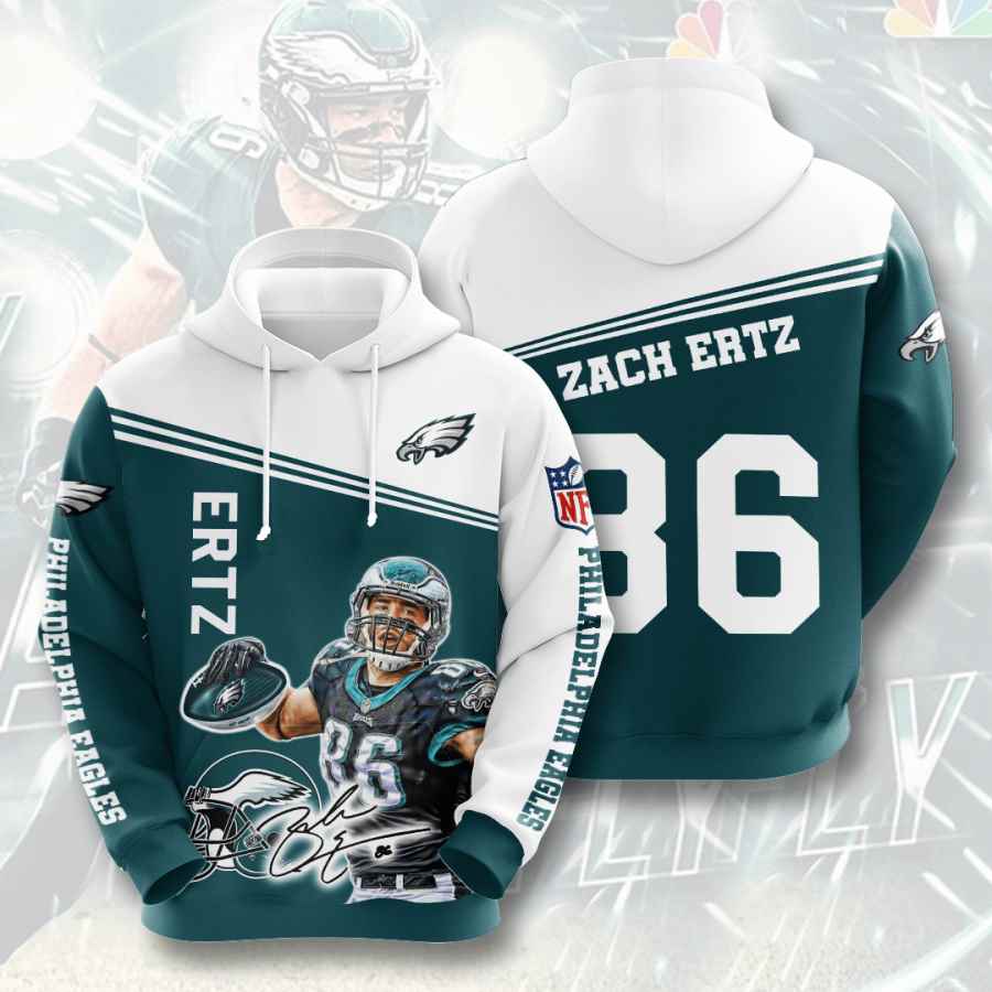 Sports American Football Nfl Philadelphia Eagles Zach Ertz Usa 885 3d Hoodie