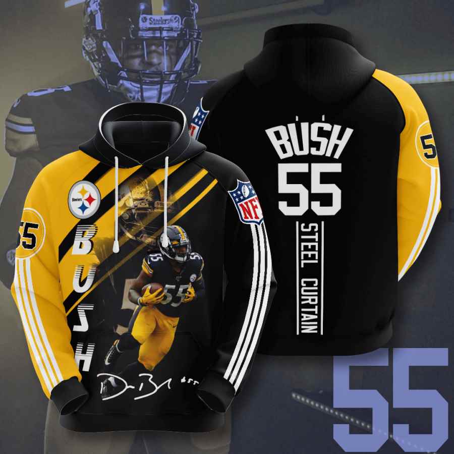 Sports American Football Nfl Pittsburgh Steelers Devin Bush Jr Usa 1182 3d Hoodie