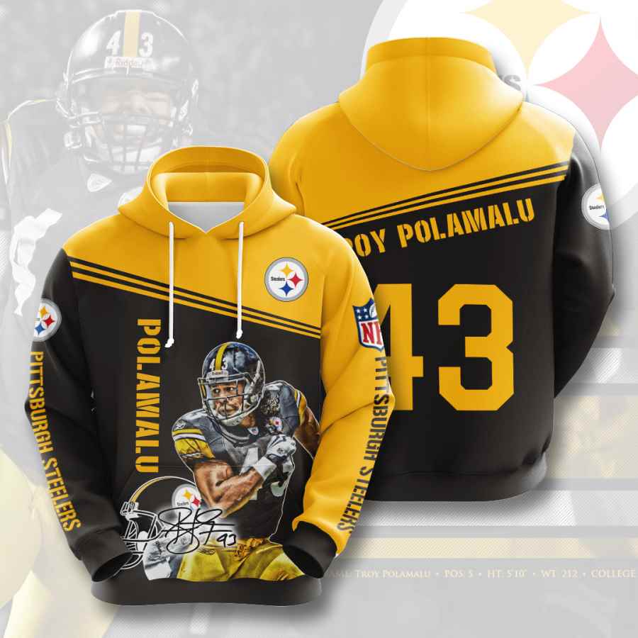 Sports American Football Nfl Pittsburgh Steelers Troy Polamalu Usa 880 3d Hoodie