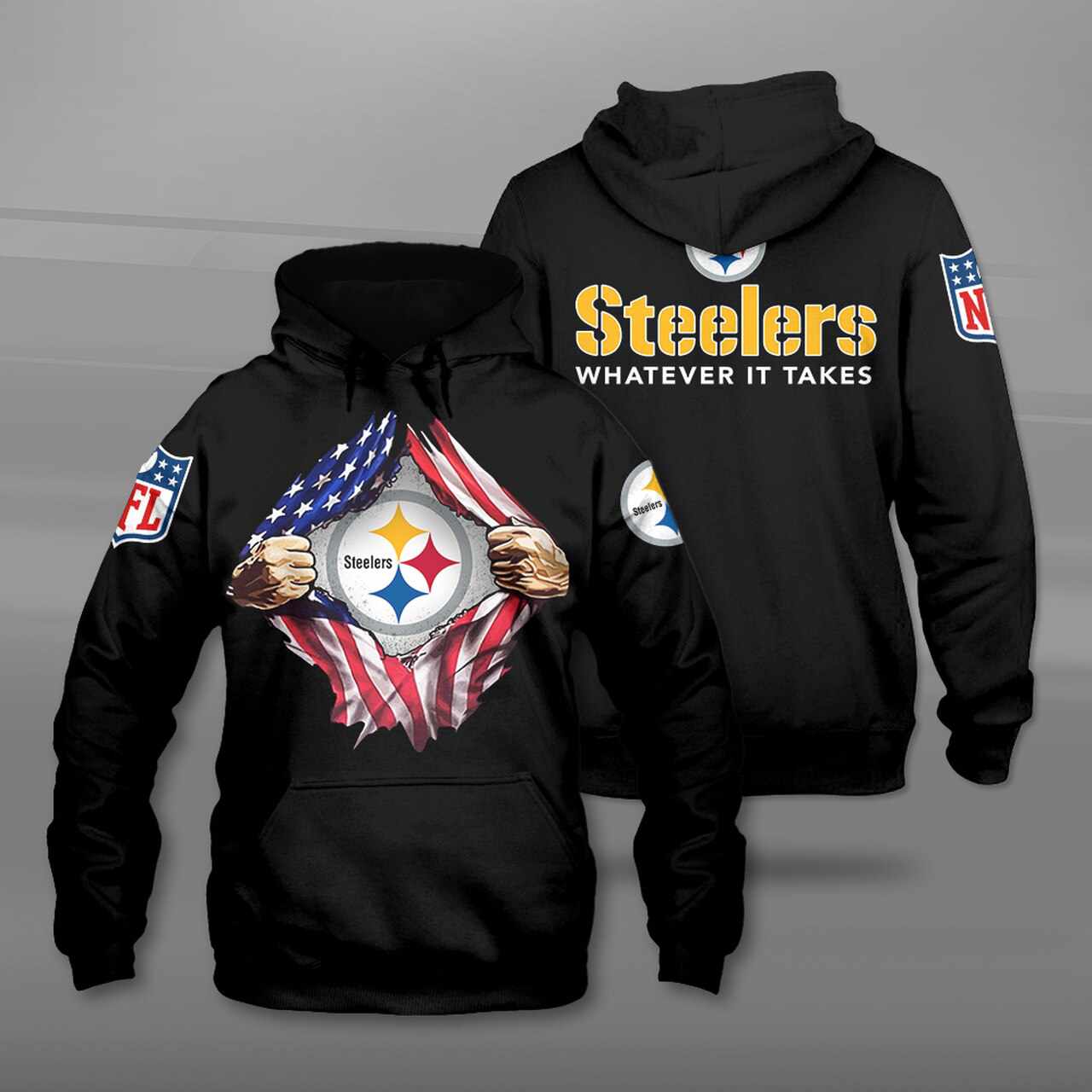 Sports American Football Nfl Pittsburgh Steelers Usa 00 3d Hoodie