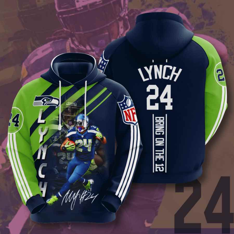 Sports American Football Nfl Seattle Seahawks Marshawn Lynch Usa 1225 3d Hoodie