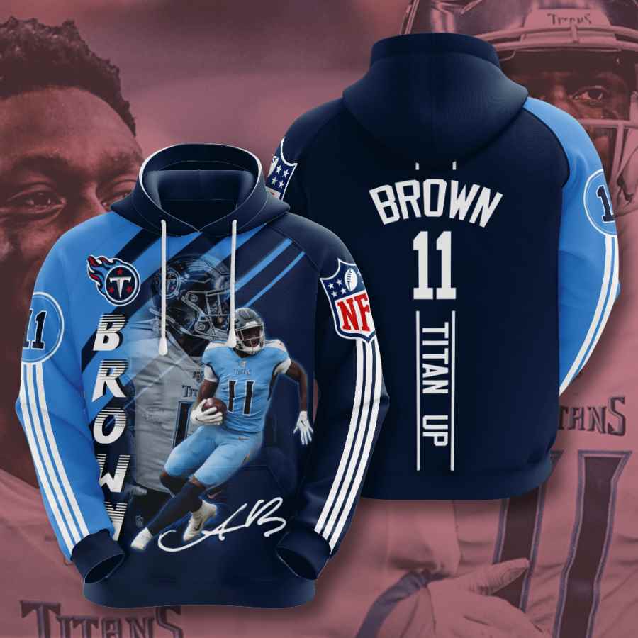 Sports American Football Nfl Tennessee Titans A J Brown Usa 1235 3d Hoodie