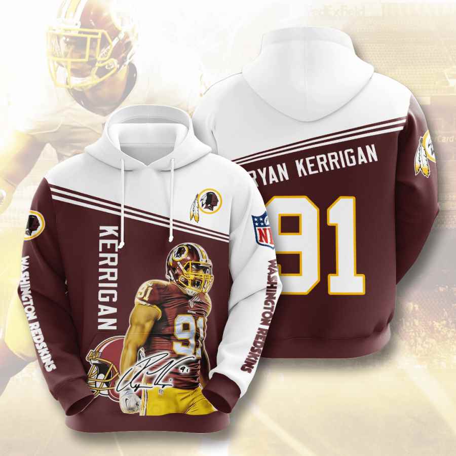 Sports American Football Nfl Washington Redskins Ryan Kerrigan Usa 923 3d Hoodie