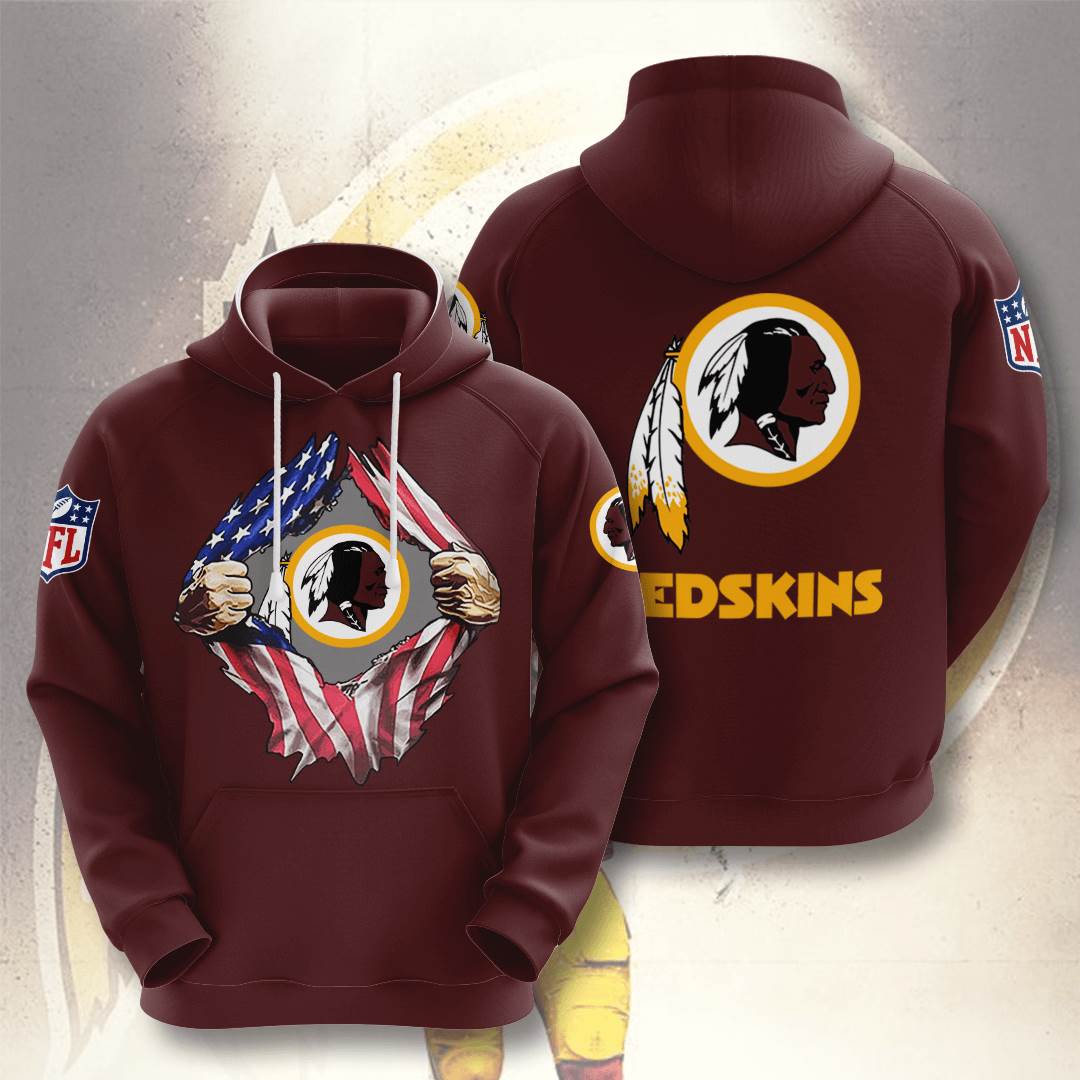 Sports American Football Nfl Washington Redskins Usa 65 3d Hoodie