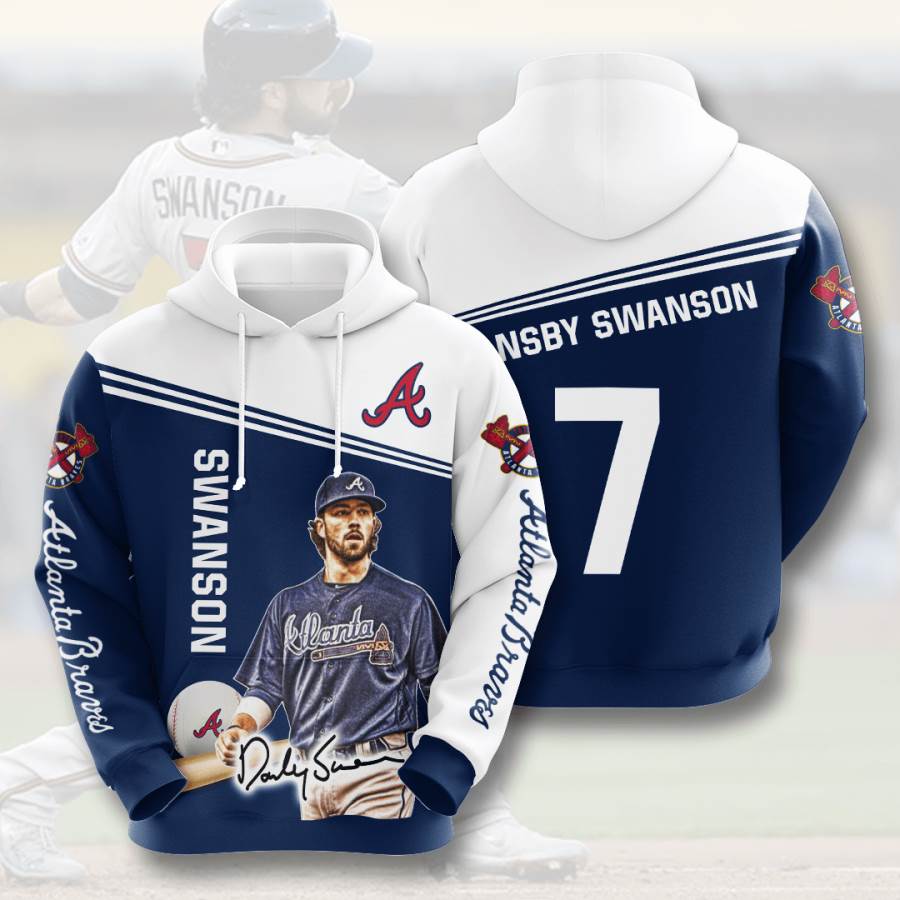 Sports Baseball Mlb Atlanta Braves Dansby Swanson Usa 696 3d Hoodie