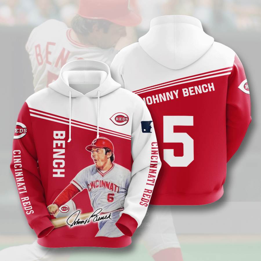 Sports Baseball Mlb Cincinnati Reds Johnny Bench Usa 714 3d Hoodie