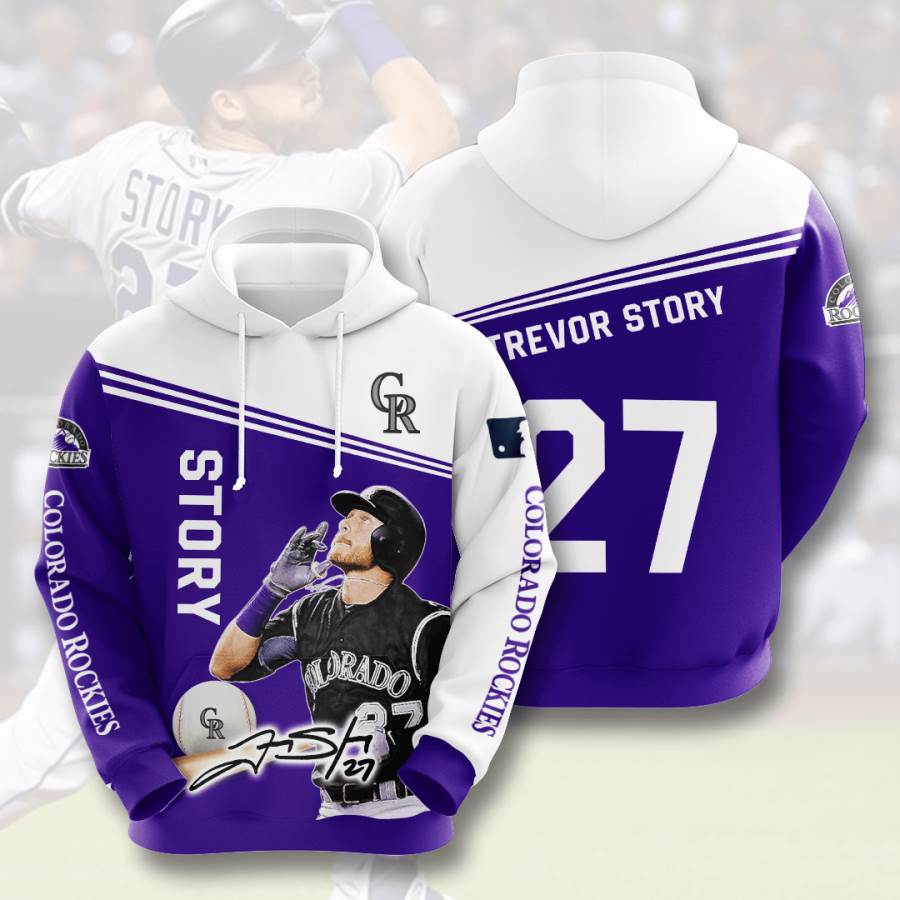 Sports Baseball Mlb Colorado Rockies Trevor Story Usa 724 3d Hoodie