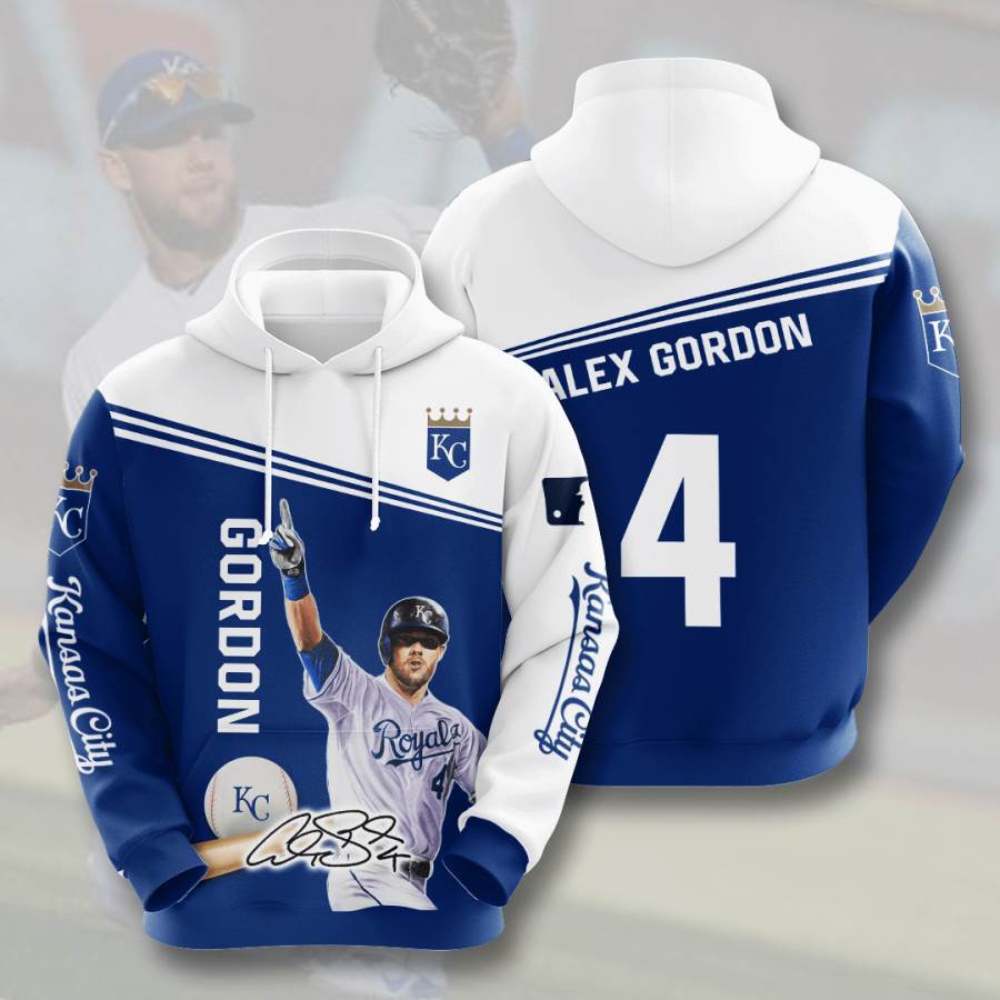 Sports Baseball Mlb Kansas City Royals Alex Gordon Usa 783 3d Hoodie