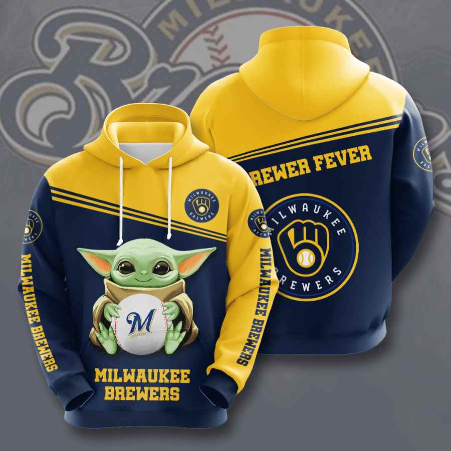 Sports Baseball Mlb Milwaukee Brewers Usa 543 3d Hoodie