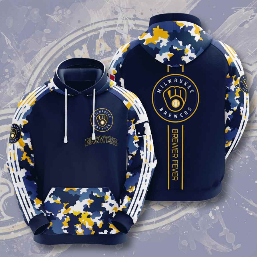 Sports Baseball Mlb Milwaukee Brewers Usa 544 3d Hoodie