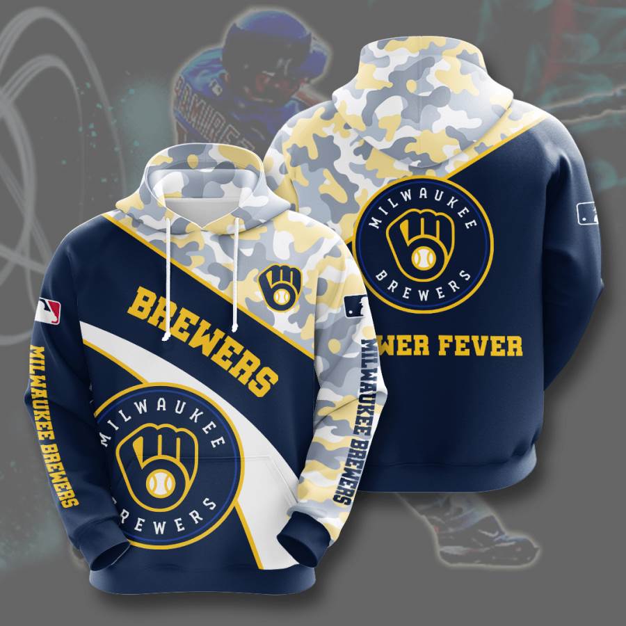 Sports Baseball Mlb Milwaukee Brewers Usa 545 3d Hoodie